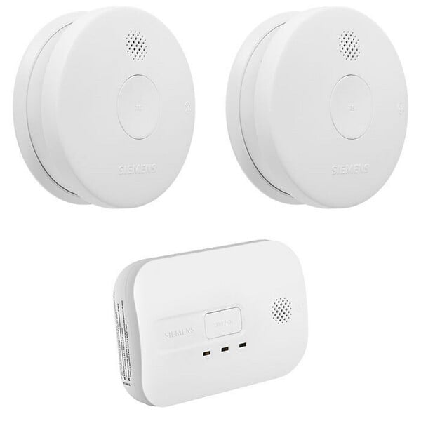 SIEMENS - Lot de 2 détecteurs de fumée NF Autonomie 5 ans + 1 détecteur de monoxyde de carbone NF autonomie 3 ans-SIEMENS - large