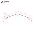 BRAVO THE SMART SOLUTION - Faitière double crantée TR45 - bac acier - tôle de couverture - Toiture -  Coloris Gris Bleu RAL 5008 L=2.10m, épaisseur 0.63mm - vignette
