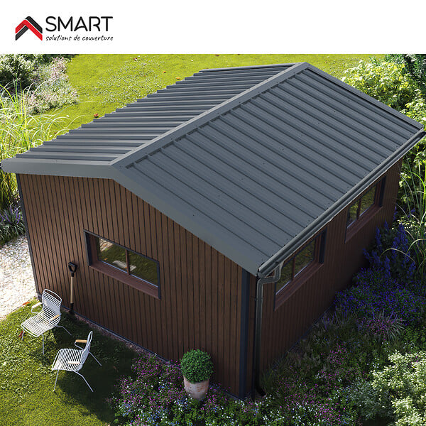 BRAVO THE SMART SOLUTION - Faitière double crantée TR45 - bac acier - tôle de couverture - Toiture -  Coloris Gris Anthracite RAL 7016 L=2.10m, épaisseur 0.63mm - large