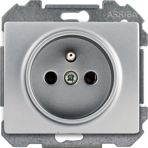 SIEMENS - Prise 2P+T Alu Silver Delta IRIS - large