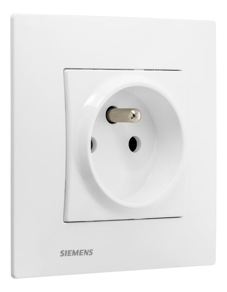 SIEMENS - Prise 2P+T Blanc Delta Viva + Plaque Blanc - large