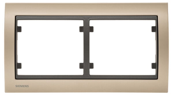 SIEMENS - Plaque Double Horizontal Métal Champagne Delta IRIS - large