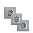 SIEMENS - LOT 3 Prise 2P+T Silver Delta Viva + Plaque Silver - vignette