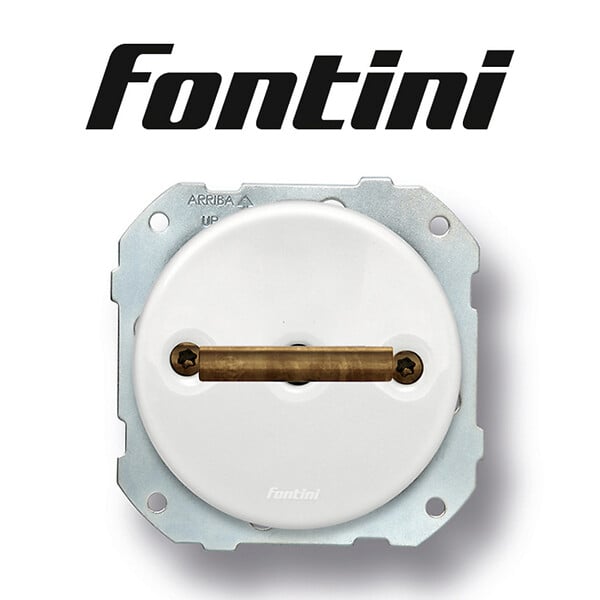 FONTINI - Va-et-vient double métal laiton vieilli porcelaine blanche DO LOW - large