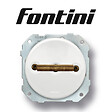 FONTINI - Va-et-vient double métal laiton vieilli porcelaine blanche DO LOW - vignette