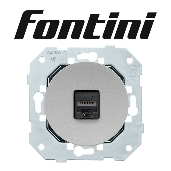 FONTINI - Prise rj45 cat6 ALU GLOSSY DOM - large