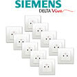 SIEMENS - LOT de 10 Prises 2P+T Blanc Delta Viva + Plaques Blanc - vignette