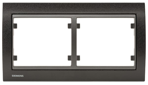 SIEMENS - Plaque Double Horizontale Métal Noir Delta IRIS - large