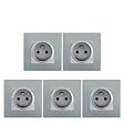 SIEMENS - LOT 5 Prise 2P+T Silver Delta Viva + Plaque Silver - vignette