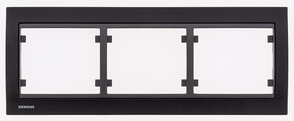 SIEMENS - Plaque Triple Horizontale Texturé Noir DELTA IRIS SIEMENS - large
