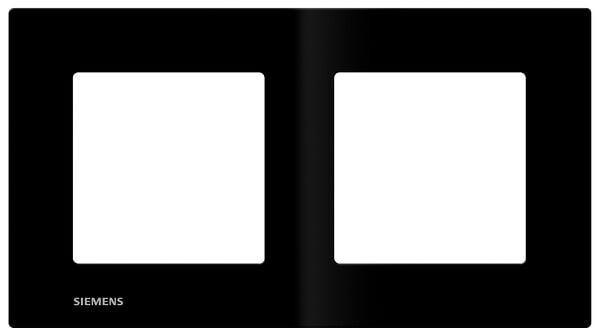 SIEMENS - Plaque Double Noir Siemens DELTA VIVA - large