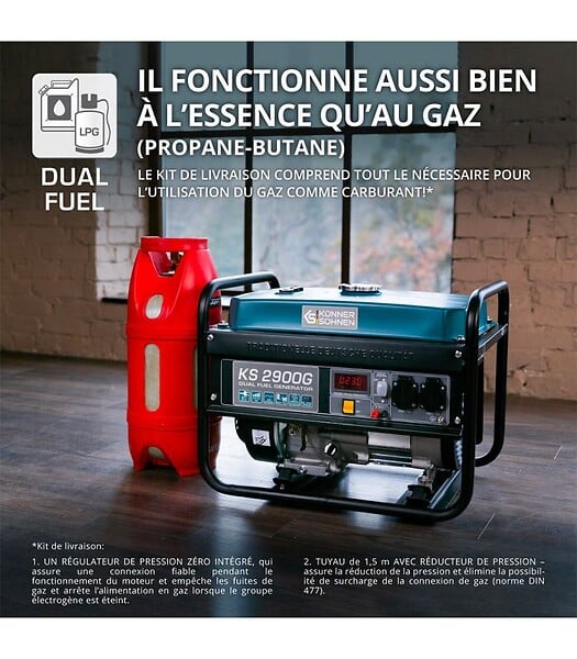 KONNER SOHNEN - Groupe électrogène à essence/gaz Könner & Söhnen KS 2900G - large