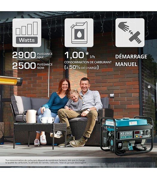 KONNER SOHNEN - Groupe électrogène à essence Könner & Söhnen KS 2900 - large