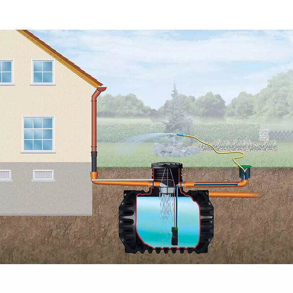 GARANTIA - Kit confort 4Rain avec pompe immergée - 1600L - large