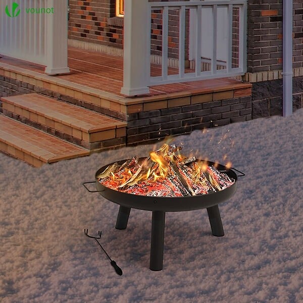 VOUNOT - Brasero exterieur 60cm en acier noir - large