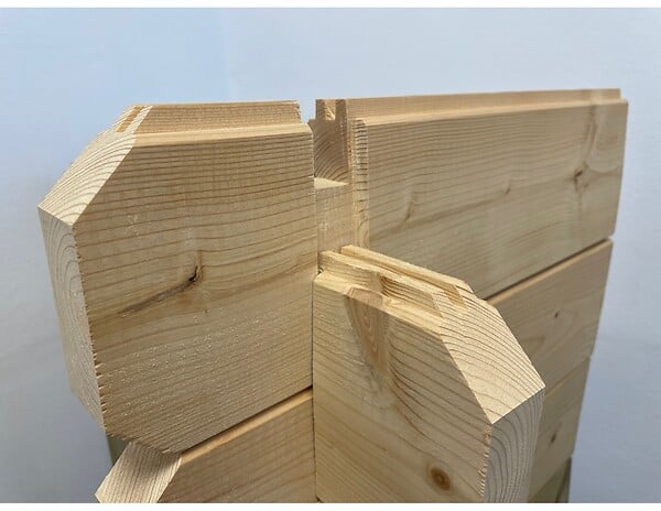 ALTANKA - Terrasse en bois avec balustrade pour abri en bois - 18m2 - 6m x 3m - couleur: naturel - DOM558 - large