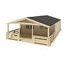 ALTANKA - Terrasse en bois avec balustrade pour abri en bois - 18m2 - 6m x 3m - couleur: naturel - DOM558 - vignette
