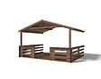 ALTANKA - Terrasse en bois avec balustrade pour abri en bois - 12m2 - 4m x 3m - imprégnée - couleur: marron - DOM542 - vignette