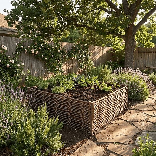 FILA - Potager carré en noisetier - 100% Naturel - 150 x 150 x 60 cm - large