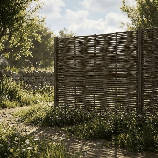 ART GARDEN - Clôture bois en noisetier - 100% Naturel - Sans Poteaux - Hauteur 180 X Largeur 120 cm - large