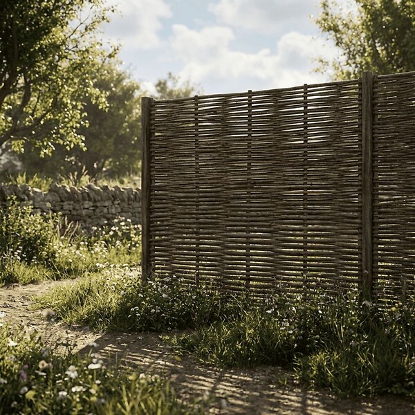 ART GARDEN - Clôture bois en noisetier - 100% Naturel - Sans Poteaux - Hauteur 120 X Largeur 150 cm - large