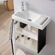 GODART - Pack lave-mains Noir Mat avec porte serviette - robinetterie eau froide à gauche - L.48 X H. 52.5 cm - Houston - vignette