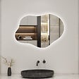 AICA SANITAIRE - AICA Miroir salle de bain asymétrique 80 x 55 cm LED Éclairage réglable en 3 couleurs + anti-buée + fonction mémoire - vignette