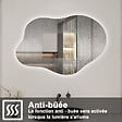 AICA SANITAIRE - AICA Miroir salle de bain asymétrique 100 x 66 cm LED Éclairage réglable en 3 couleurs + anti-buée + fonction mémoire - vignette