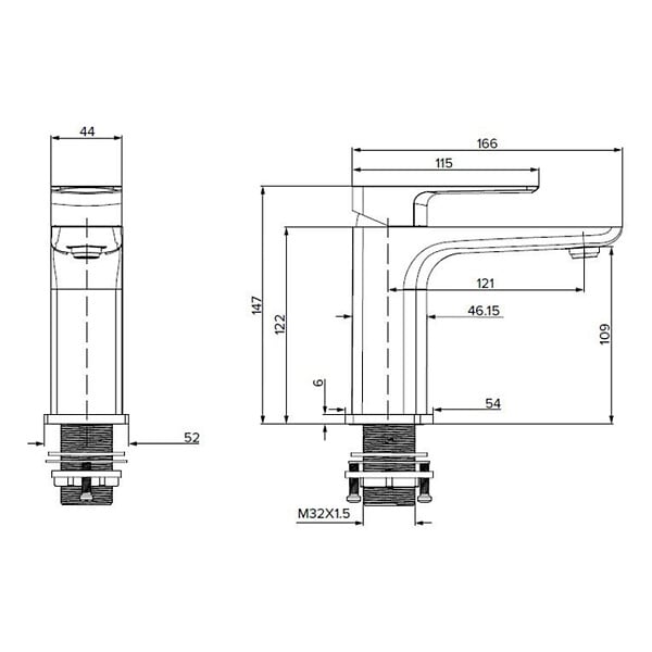 SWISS AQUA TECHNOLOGIES - Swiss Aqua Technologies Brevis mitigeur de lavabo en laiton à levier, sans vidage, noir mat (SATBSBRE271C) - large