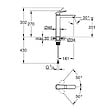GROHE - Grohe Dice mitigeur lavabo monocommande XL à levier, avec cartouche en céramique, sans tirette ni vidage, noir mat (1018922430) - vignette