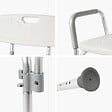 EMKE - EMKE Chaise de Douche Réglable avec Accoudoirs et Dossier - Siège de Bain Antidérapant pour Personnes Âgées, Enfants et Femmes Enceintes, Capacité 135kg - vignette
