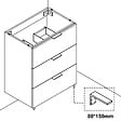 AICA SANITAIRE - AICA Meuble de salle de bain mural avec pieds Blanc 80 cm - 3 tiroirs, lavabo inclus - vignette