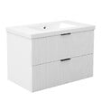 AICA SANITAIRE - AICA Meuble de salle de bain mural Blanc 80 cm - 2 tiroirs, lavabo inclus - vignette