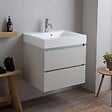 KIAMAMI VALENTINA - Meuble De Salle De Bain 60Cm 2 Tiroirs Gris Perle Avec Lavabo | Valentina - vignette