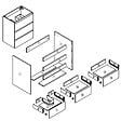 AICA SANITAIRE - Meuble de salle de bain suspendu 60 cm, 3 tiroirs, MDF chêne, avec vasque – pieds inclus - vignette