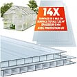 TECTAKE - Plaques doubles SHINY en polycarbonate découpables blanc transparent - vignette