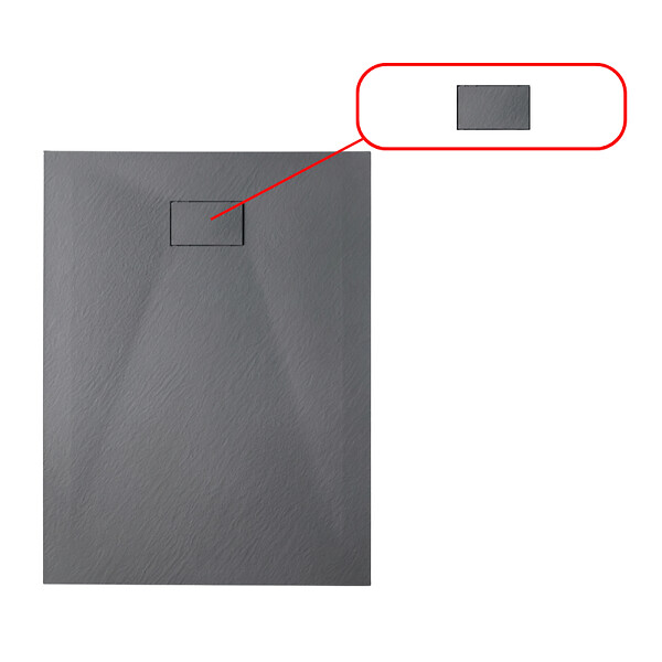 CERAMIA - Ceramia Essential cache bonde pour receveur de douche, gris foncé (CERAESDG) - large