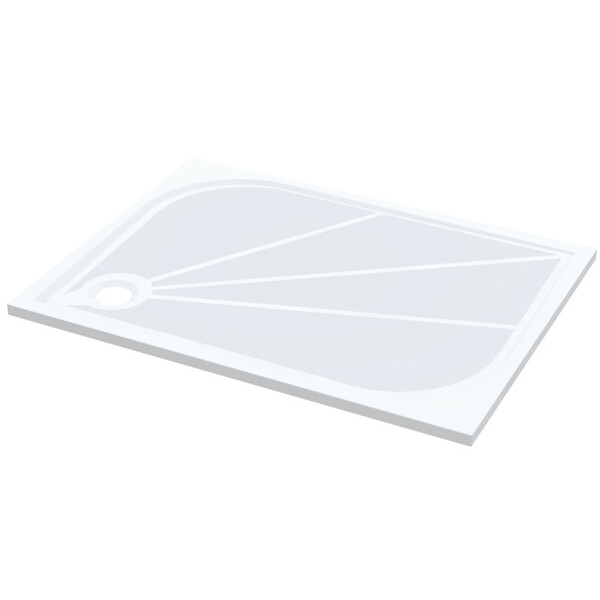 SWISS AQUA TECHNOLOGIES - Swiss Aqua Technologies Limnew 100x80 cm receveur de douche rectangulaire, marbre coulé, blanc (LIMNEW10080) - large