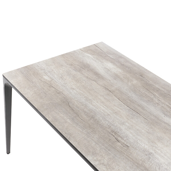 BELIANI - Table de salle à manger de jardin SOVARETO 180 cm 90 cm Imitation bois Gris clair - large