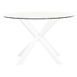 BELIANI - Table de salle à manger de jardin MALETTO 120 cm 120 cm Verre Blanc - vignette