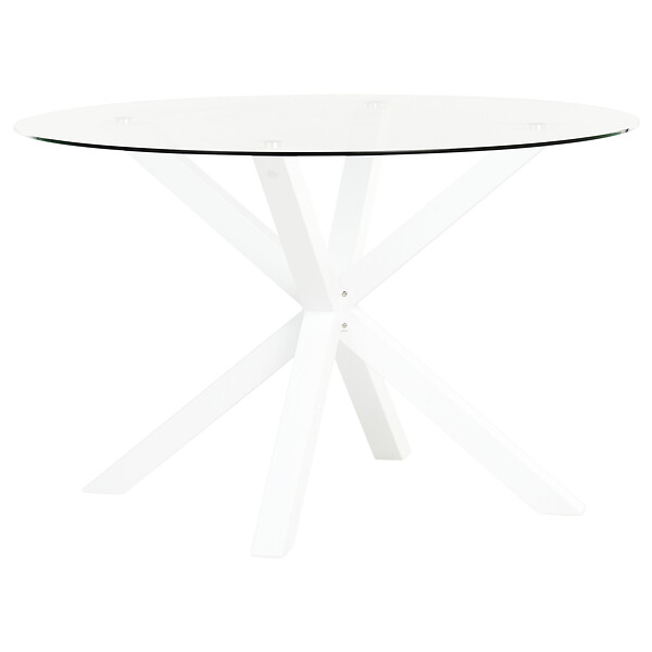 BELIANI - Table de salle à manger de jardin MALETTO 120 cm 120 cm Verre Blanc - large