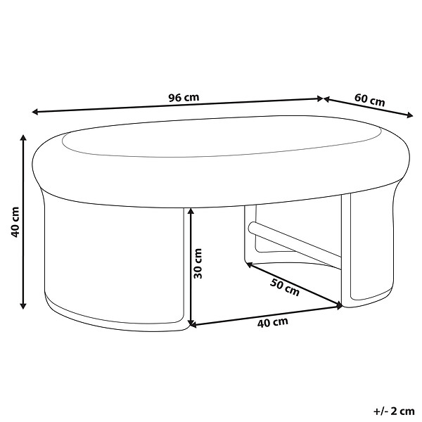 BELIANI - Table basse de jardin LIVADEIA 60 cm 96 cm Rotin Naturel - large