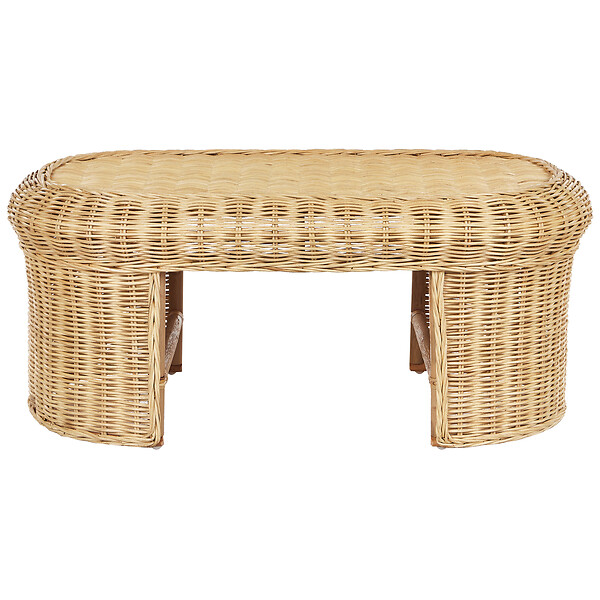 BELIANI - Table basse de jardin LIVADEIA 60 cm 96 cm Rotin Naturel - large