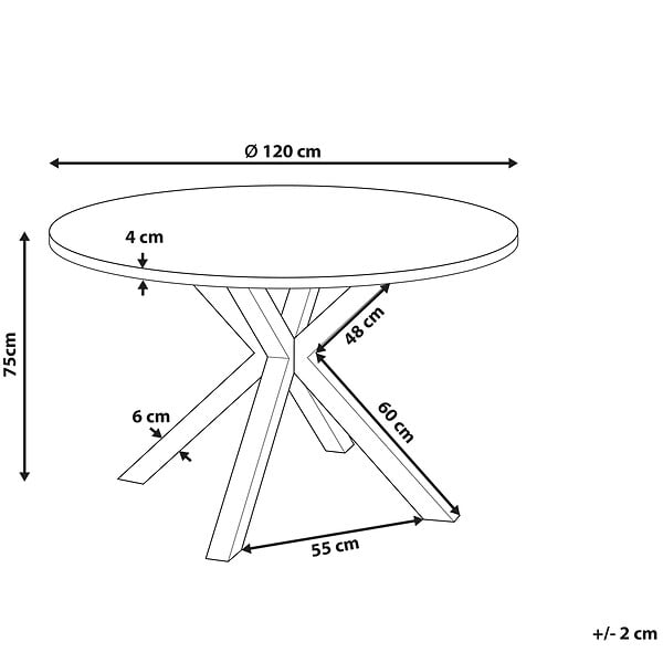 BELIANI - Table de salle à manger de jardin MALETTO 120 cm 120 cm Verre Noir - large