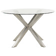 BELIANI - Table de salle à manger de jardin MALETTO 120 cm 120 cm Verre Argenté - vignette