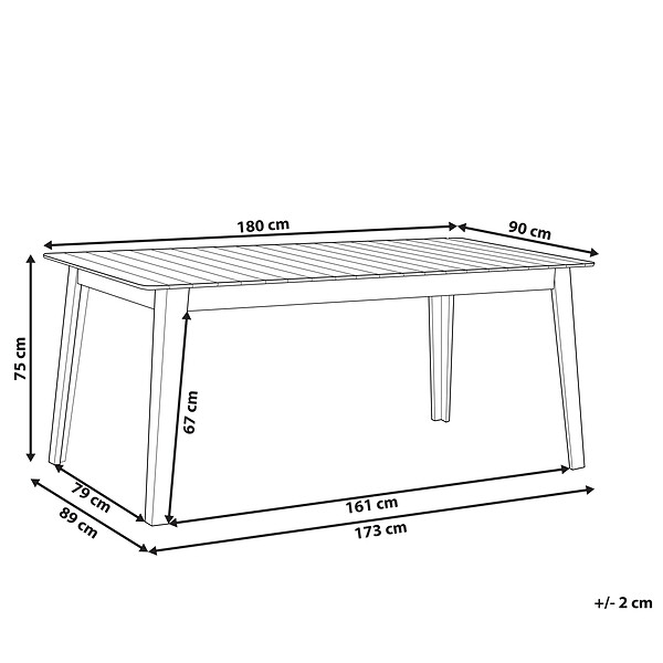 BELIANI - Table de salle à manger de jardin FORNELLI 180 cm 90 cm Acacia Marron - large