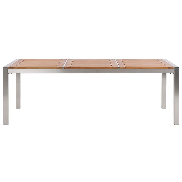 BELIANI - Table de salle à manger de jardin GROSSETO 220 cm 100 cm Bois d\'eucalyptus Marron - large