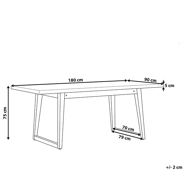 BELIANI - Table de salle à manger de jardin ORIA 180 cm 90 cm Béton Gris - large