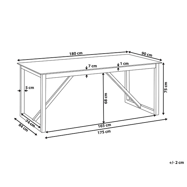 BELIANI - Table de salle à manger de jardin NOTTERI 180 cm 90 cm Béton Gris - large