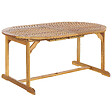 BELIANI - Table de salle à manger de jardin extensible MAUI 160/220 cm 100 cm Acacia Marron clair - vignette